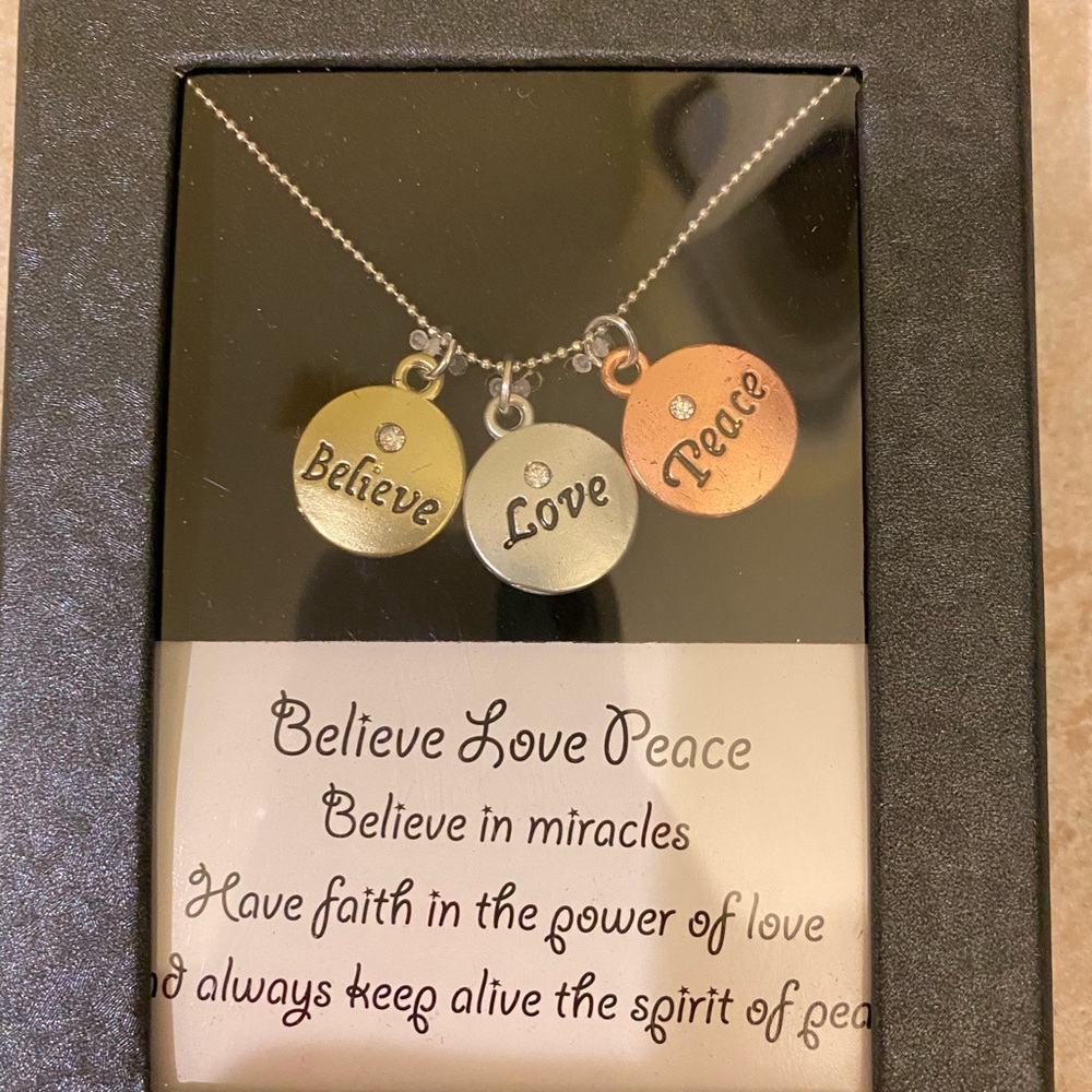 Believe. Love. Peace Necklace